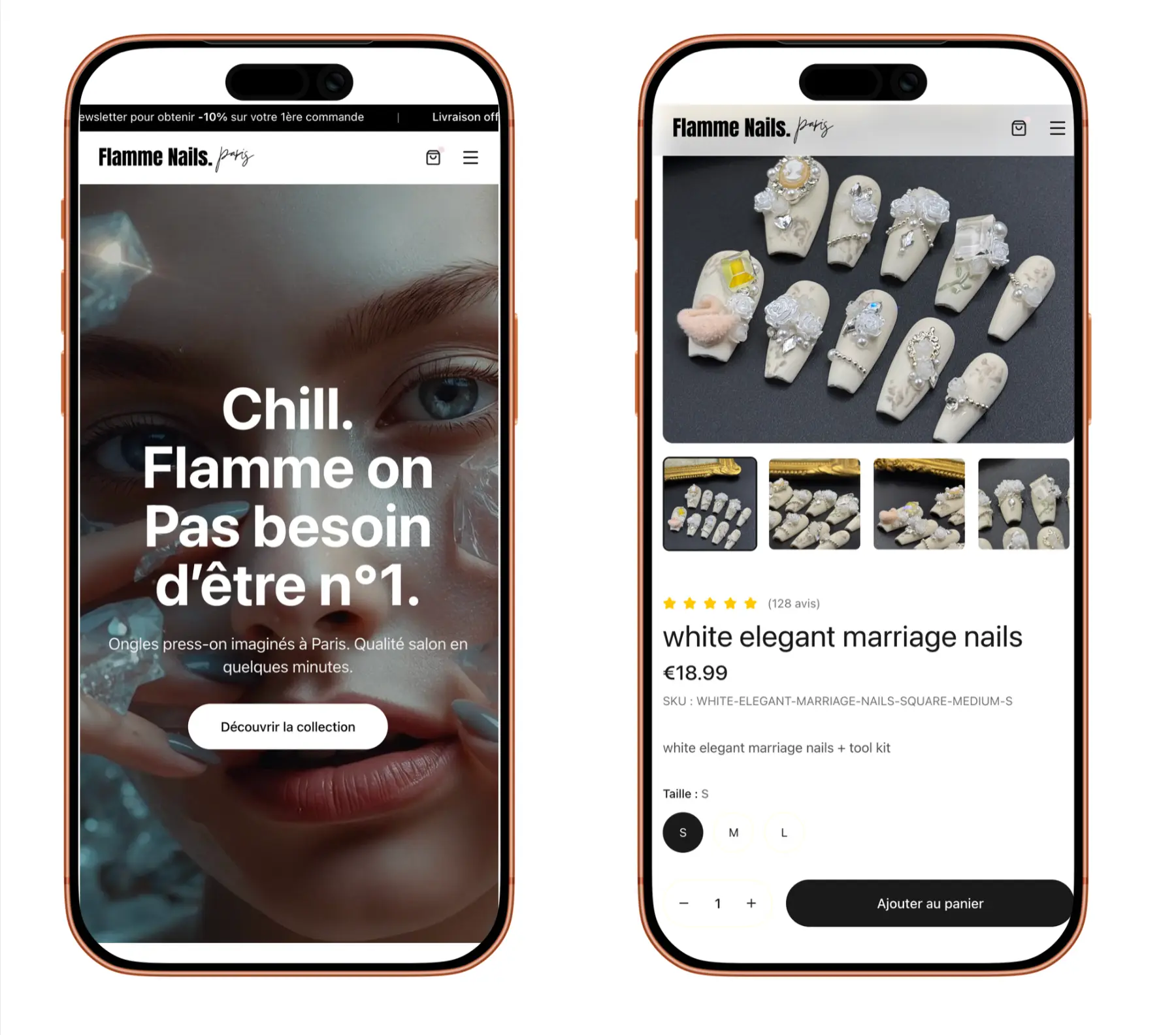 Flamme Nails Paris — E-shop indépendant pour une marque parisienne de press-on nails